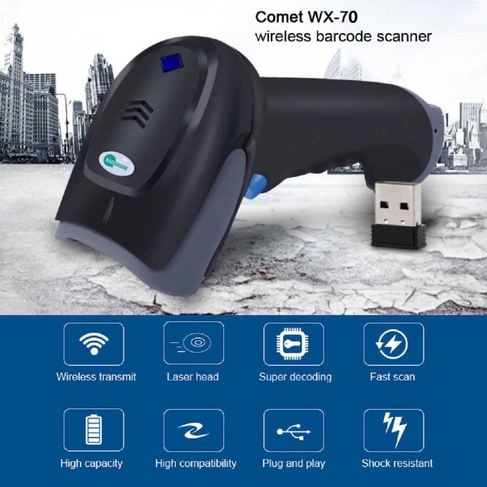 BaoShare WX-70 wireless laser barcode scanner bluetooth 2D scanner