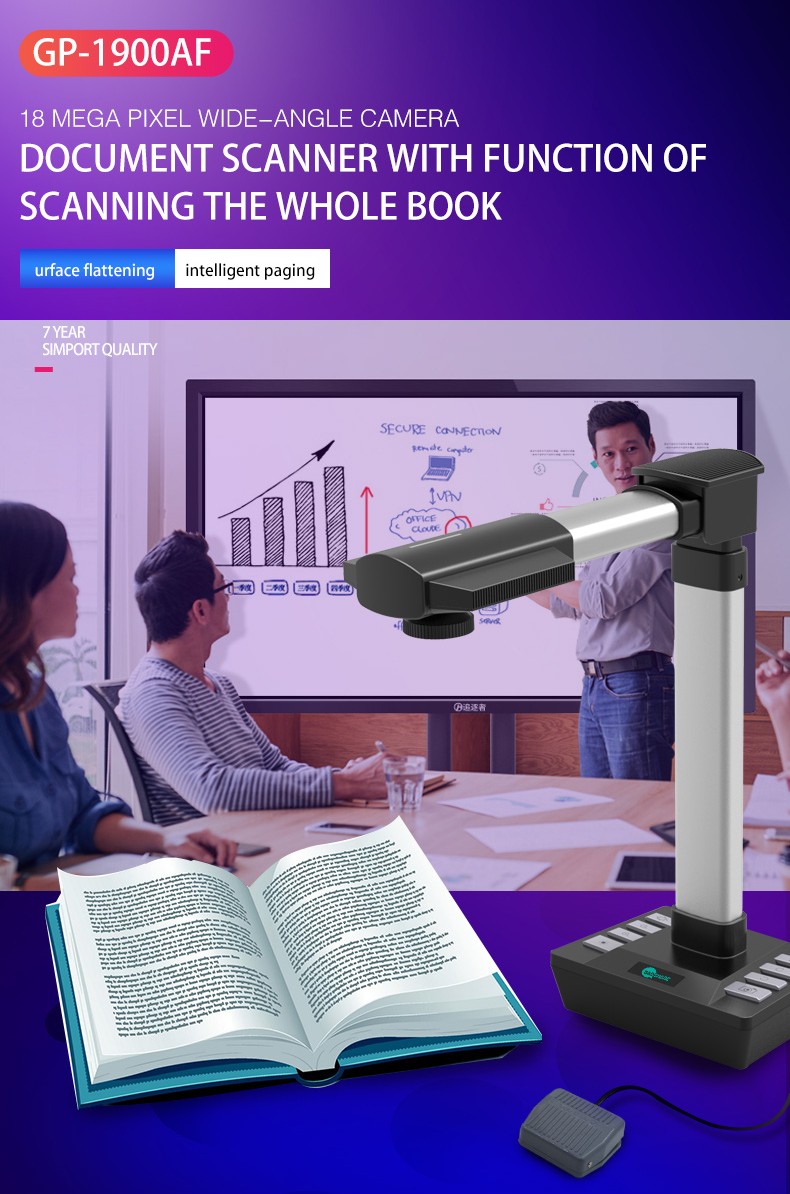 BaoShare GP1900AF 18MP A3 OCR Portable Document Scanner Automatic Flatten Book Scanner